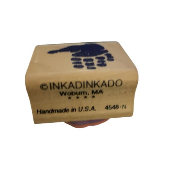 Hand Print Rubber Wooden Mounted Stamp - Picture 3 of 3